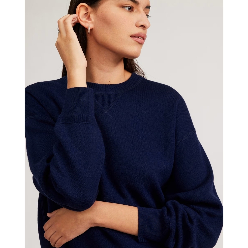 Everlane The Cotton-Merino Sweatshirt XS Navy